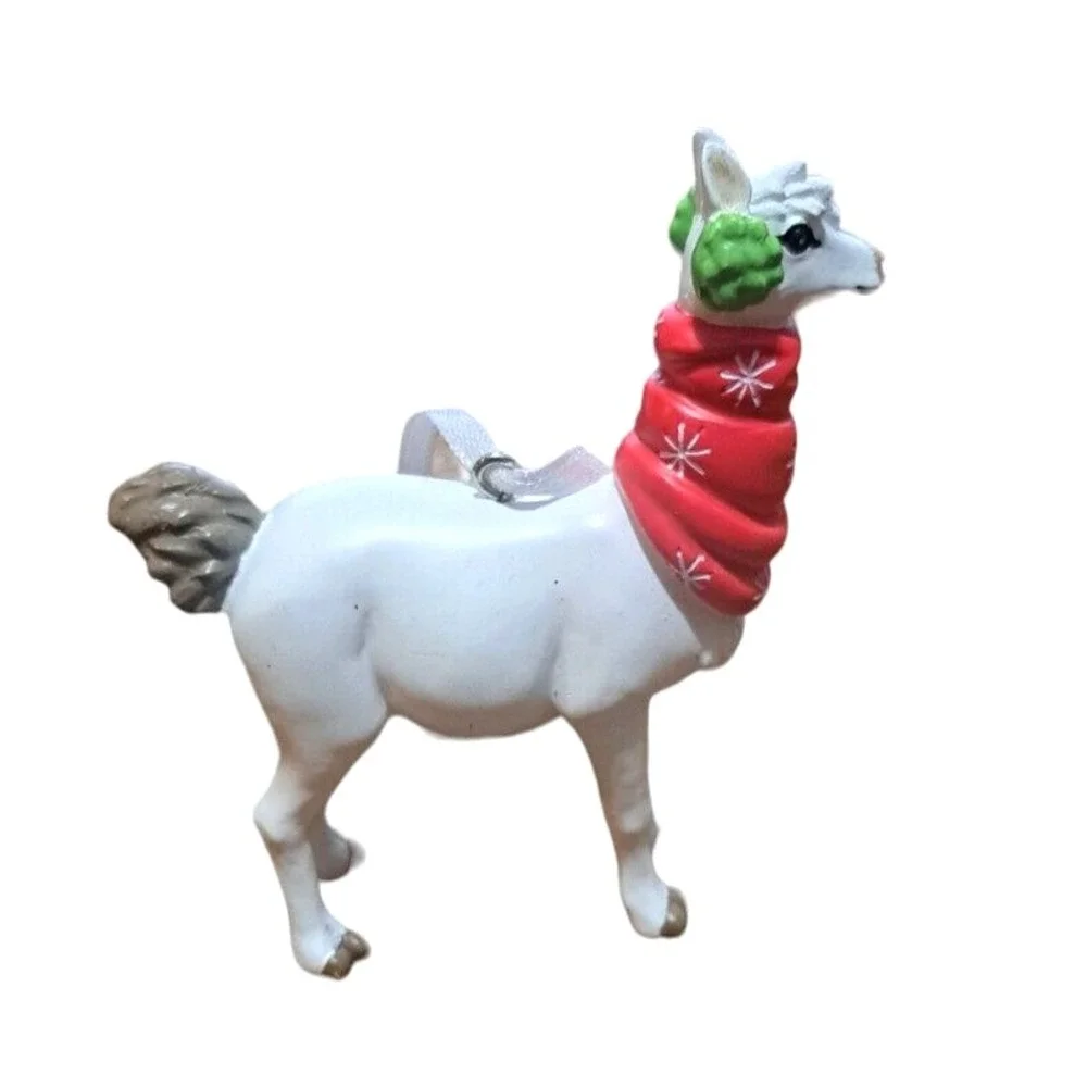 Lot of 3 Christmas Ornaments 2 Hallmark Unicorn and Llama Lollipop Rainbow